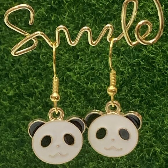 Panda Earring, Panda Bear Jewelry, Gift, Panda Jewelry, Silly Animal Earring - Picture 6 of 8